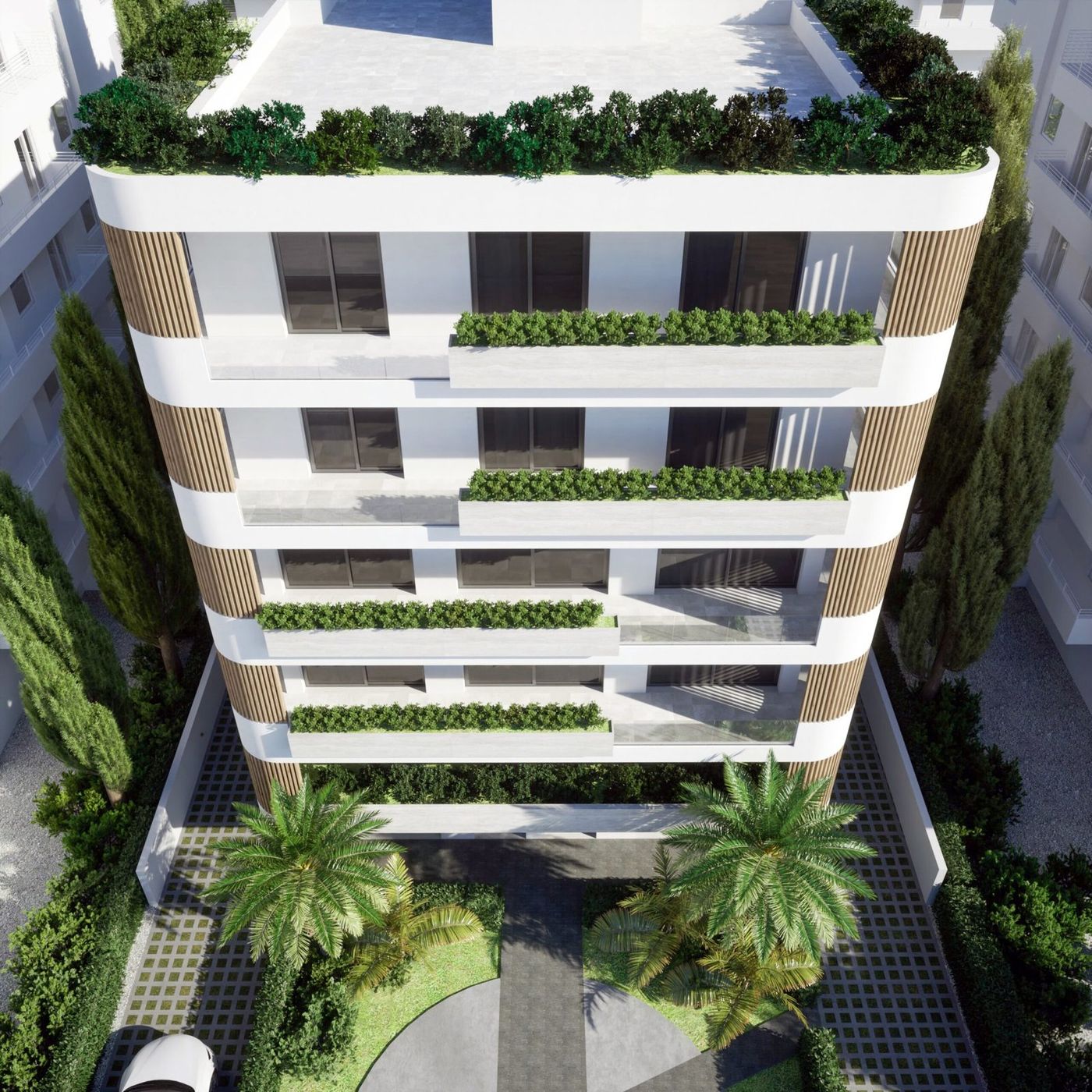 Çatı peyzajı ve giriş avlusu